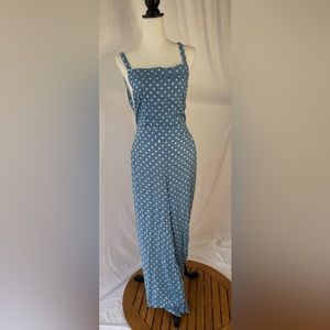 NWT Torrid Blue & White Polka Dot Jumpsuit, 3XS
